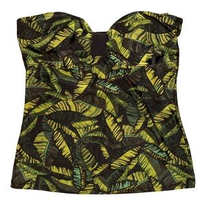 JACLYN SMITH Leaf Print‎ Strapless Top size 12 NWT